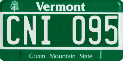 VT license plate CNI095