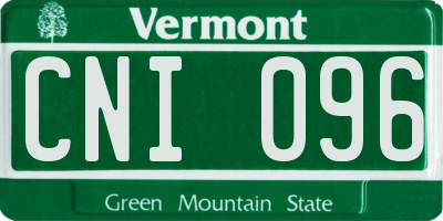 VT license plate CNI096