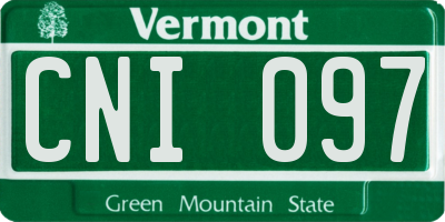 VT license plate CNI097
