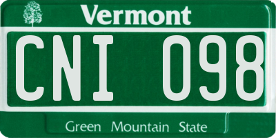 VT license plate CNI098