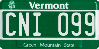 VT license plate CNI099