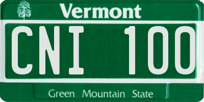 VT license plate CNI100