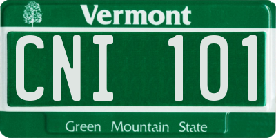 VT license plate CNI101