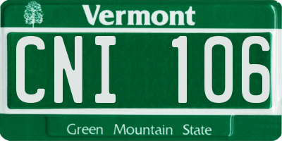 VT license plate CNI106
