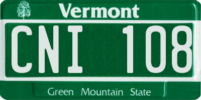 VT license plate CNI108