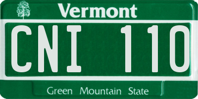 VT license plate CNI110