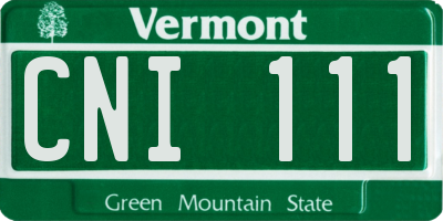 VT license plate CNI111
