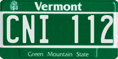 VT license plate CNI112