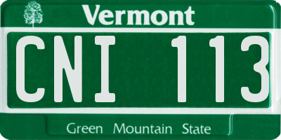 VT license plate CNI113