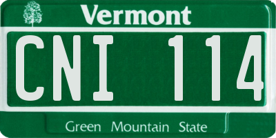 VT license plate CNI114