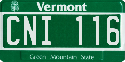 VT license plate CNI116