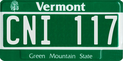 VT license plate CNI117