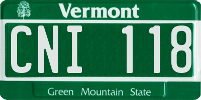 VT license plate CNI118