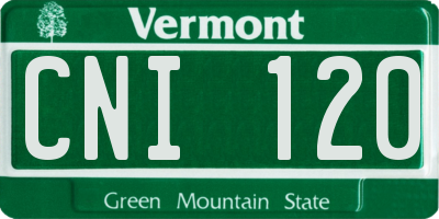 VT license plate CNI120