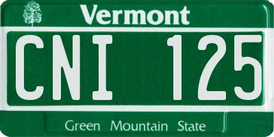 VT license plate CNI125