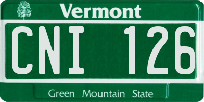 VT license plate CNI126