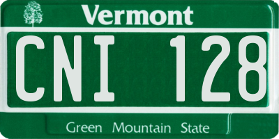 VT license plate CNI128