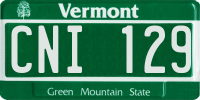 VT license plate CNI129