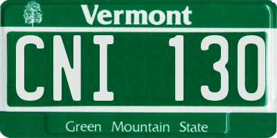 VT license plate CNI130
