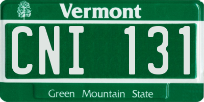 VT license plate CNI131