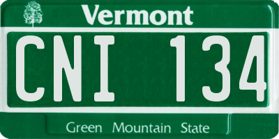 VT license plate CNI134
