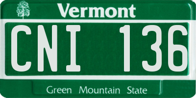 VT license plate CNI136