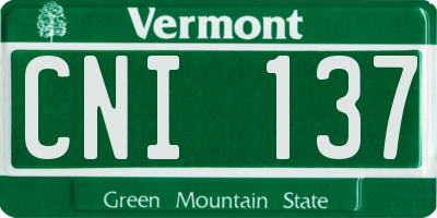 VT license plate CNI137