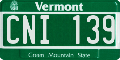 VT license plate CNI139
