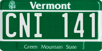 VT license plate CNI141