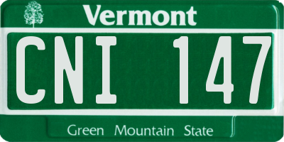 VT license plate CNI147