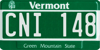VT license plate CNI148