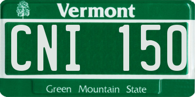 VT license plate CNI150