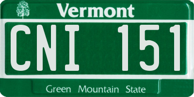 VT license plate CNI151