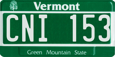 VT license plate CNI153