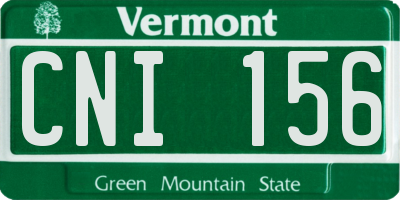 VT license plate CNI156
