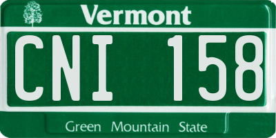 VT license plate CNI158