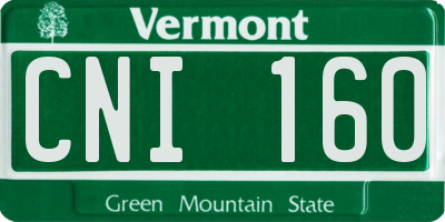 VT license plate CNI160