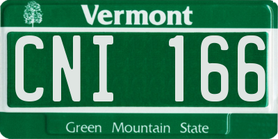 VT license plate CNI166