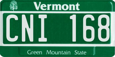 VT license plate CNI168