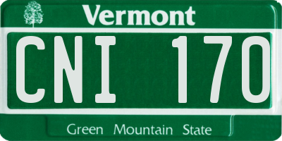 VT license plate CNI170