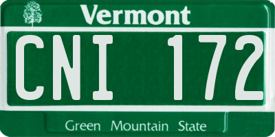 VT license plate CNI172