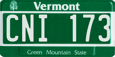 VT license plate CNI173