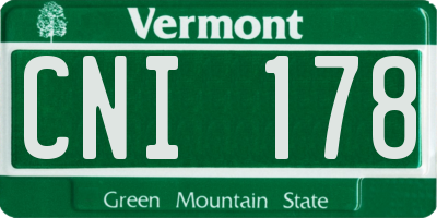 VT license plate CNI178