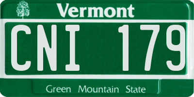 VT license plate CNI179