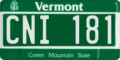 VT license plate CNI181