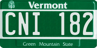 VT license plate CNI182