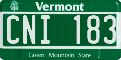 VT license plate CNI183