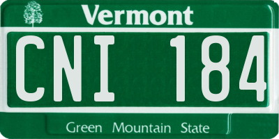 VT license plate CNI184