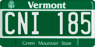 VT license plate CNI185