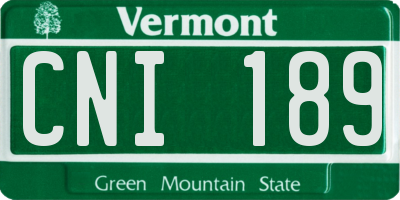 VT license plate CNI189